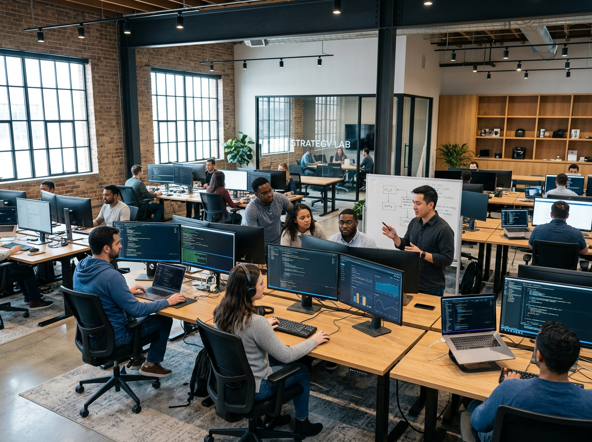 Modern Tech Company Open Plan Office